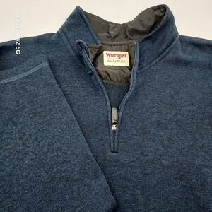 Wrangler‎ Authentics Mens XL Quarter Zip Fleece Pullover Navy Blue 10ZHGZB2N